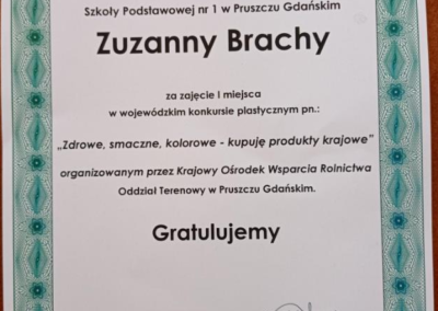 Dyplom na uczennicy