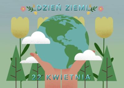 Plakat Dzień Ziemi z kwiatami